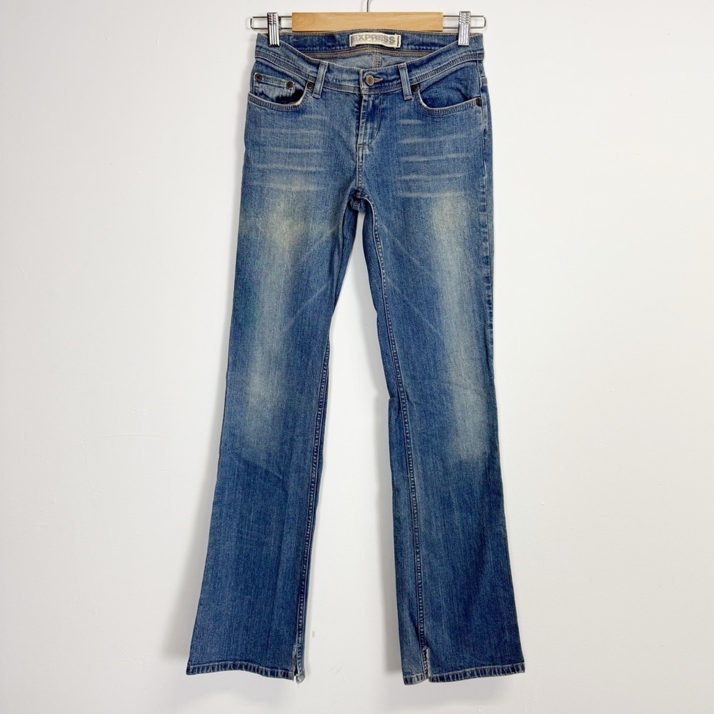 Express Y2K Jeans Womens 4 R Blue Flare Low Slung Sarula